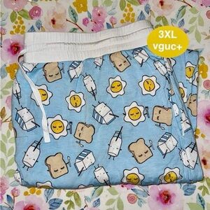 Little Sleepies 3XL men’s bamboo bottoms in blue breakfast buddies